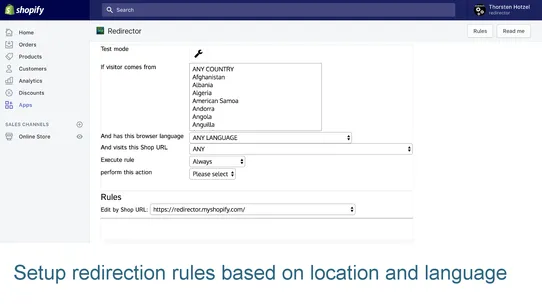 Redirector screenshot