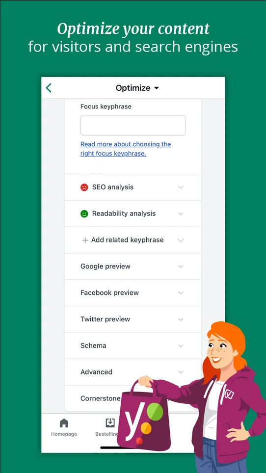Yoast SEO ‑ Store optimization screenshot
