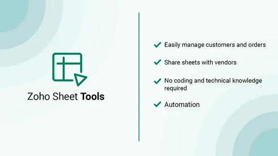 Zoho Sheets Tools screenshot