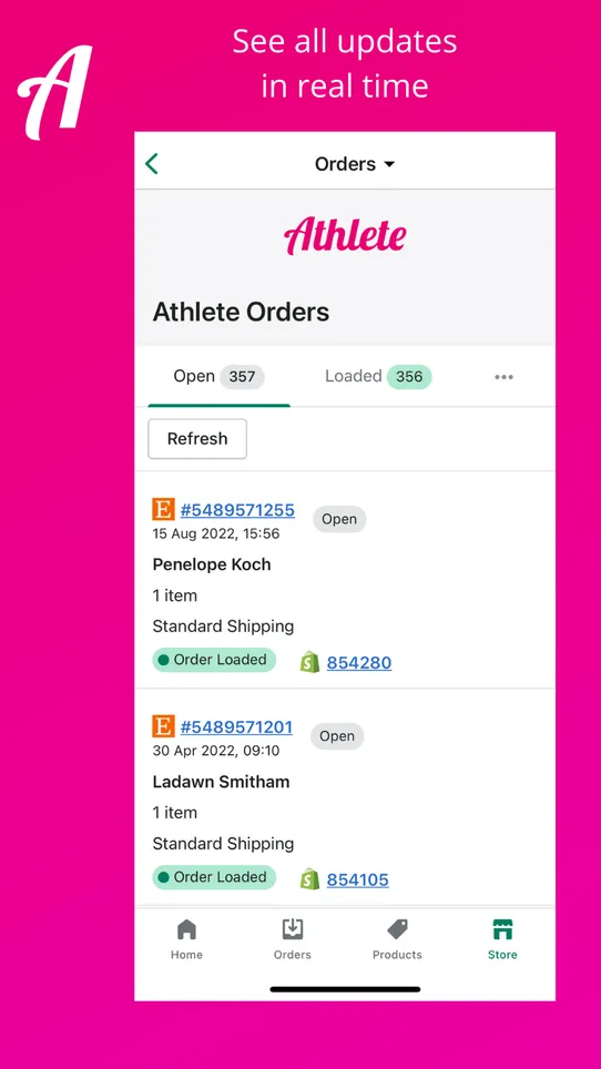 Athlete ‑ Etsy Order Sync screenshot