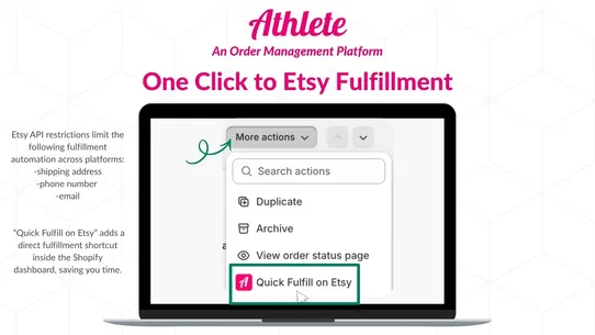 Athlete ‑ Etsy Order Sync screenshot