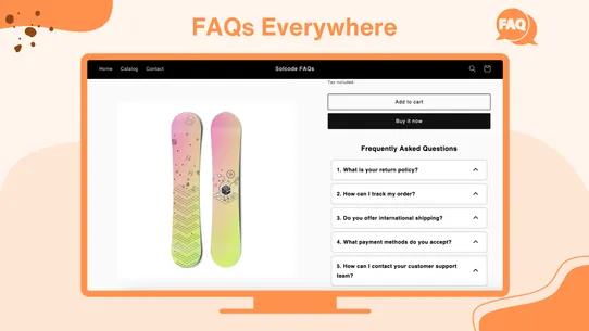 FAQ Page, Product FAQs SOLCODE screenshot