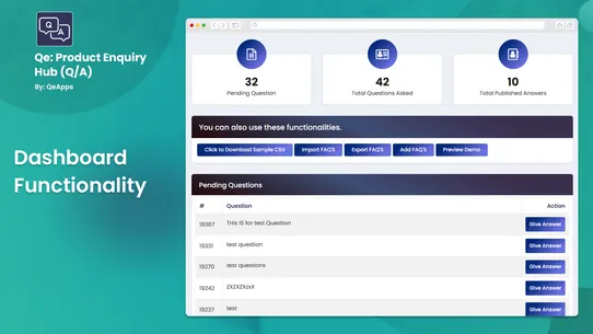 Qe: Product Enquiry Hub (Q/A) screenshot