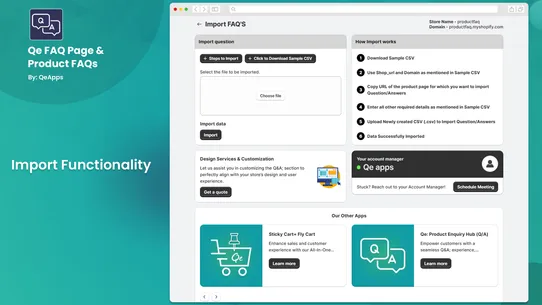 Qe FAQ Page &amp; Product FAQs screenshot