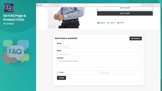 Qe FAQ Page &amp; Product FAQs screenshot