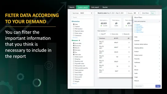 Shop Reports ‑ Data Export screenshot