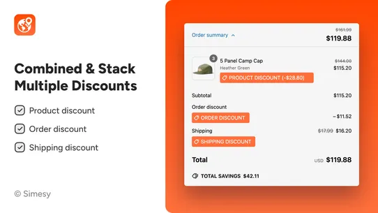 Simesy Stackable Discounts screenshot