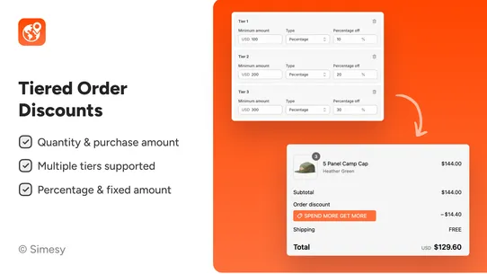 Simesy Stackable Discounts screenshot