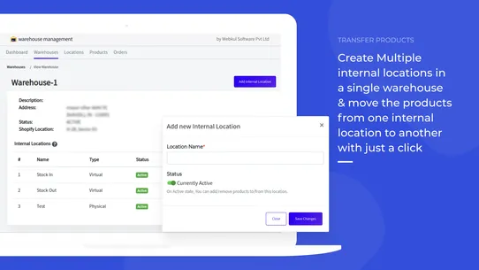 Webkul warehouse management screenshot