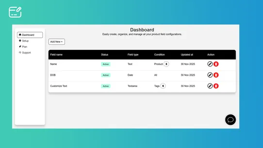 Product Extra Fields ‑ Soronix screenshot