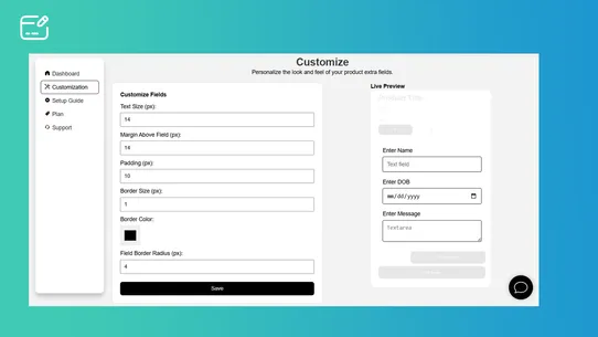 Product Extra Fields ‑ Soronix screenshot