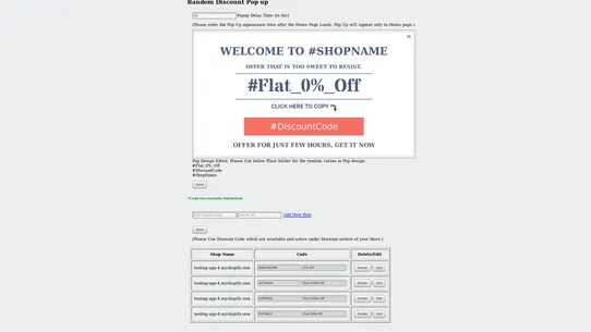 Random Discount Pop‑up screenshot