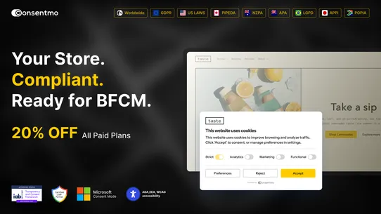 Consentmo GDPR Compliance screenshot