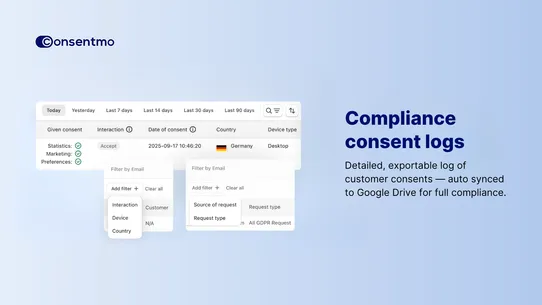 Consentmo GDPR Compliance screenshot