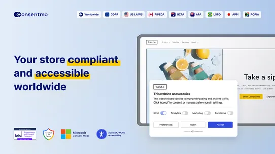 Consentmo GDPR Compliance screenshot