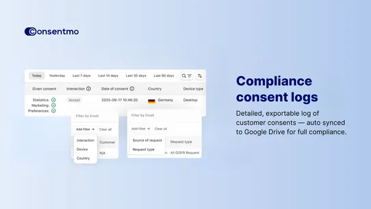 Consentmo GDPR Compliance screenshot