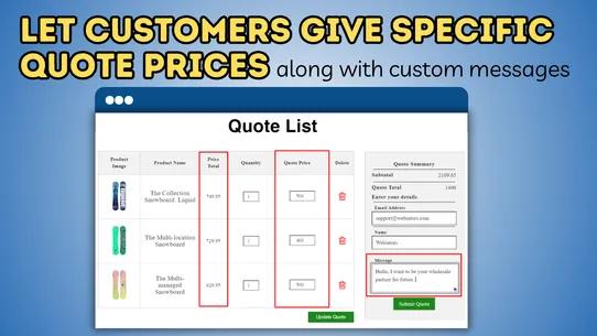 Request Quotation‑ Quick Quote screenshot