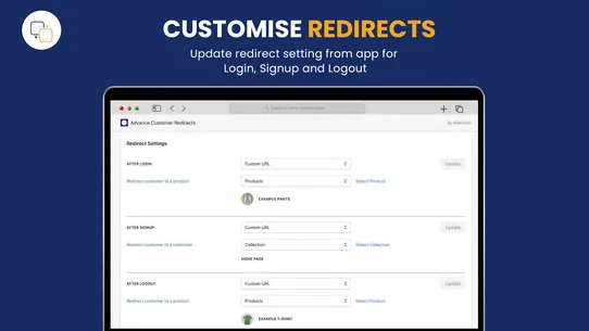 Ecommattic: Customer Redirects screenshot