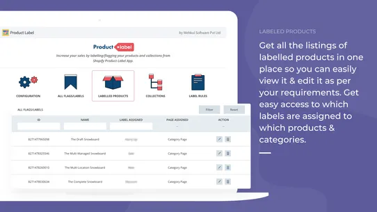 Webkul Product Label screenshot
