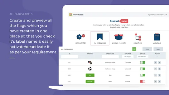 Webkul Product Label screenshot