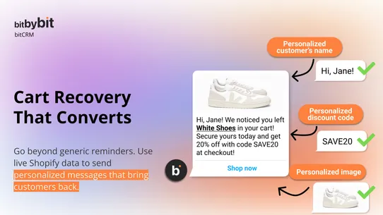 bitCRM WhatsApp Abandoned Cart screenshot
