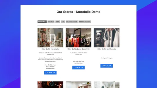 Storefolio ‑ store locator screenshot