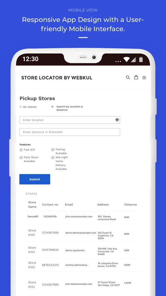 Webkul Store Locator screenshot