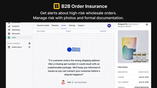 B2B Order Insurance screenshot