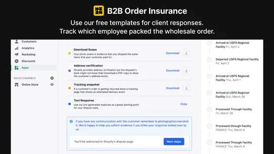 B2B Order Insurance screenshot