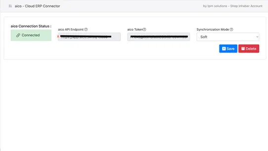 aico ‑ Cloud ERP Connector screenshot