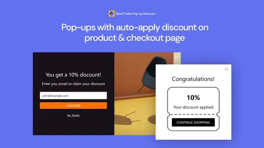 SpurIT Sales Pop‑up Discount screenshot