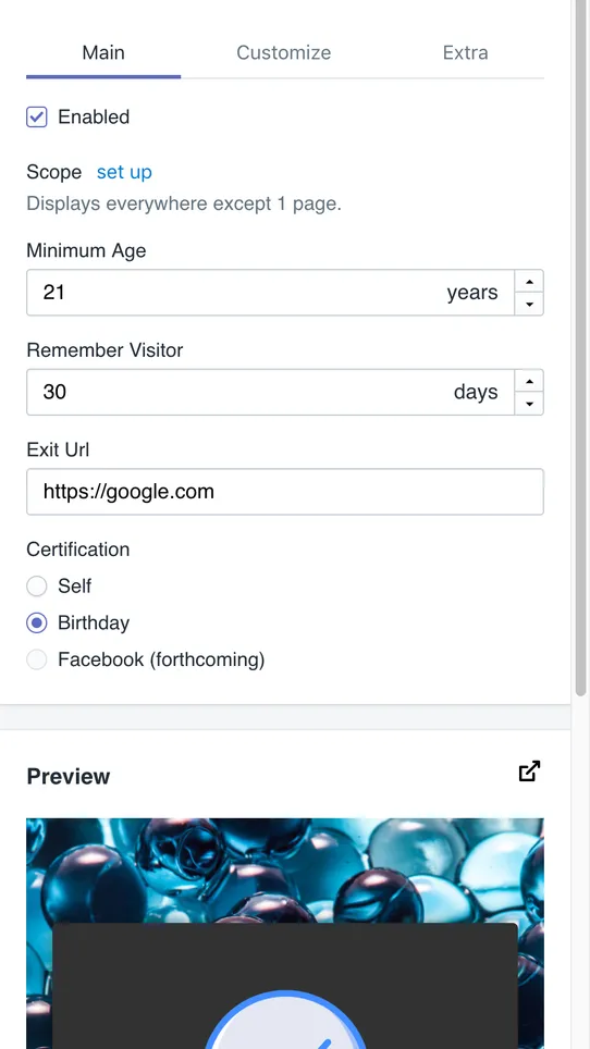 Onltr Age Verifier screenshot