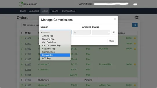 Sales Reps Commission Manager screenshot