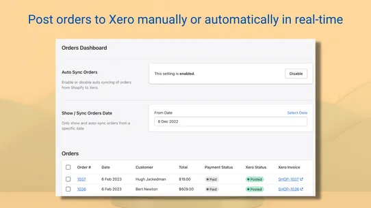 Hyve ‑ Post to Xero screenshot