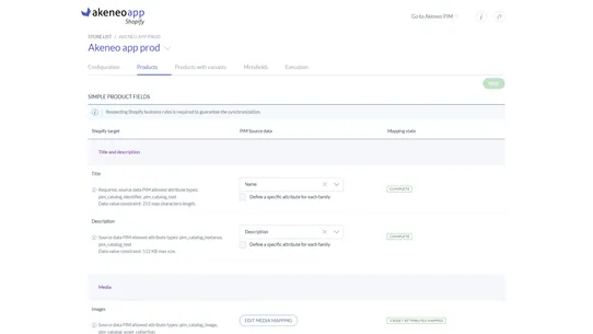 Akeneo PIM App screenshot