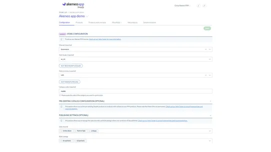 Akeneo PIM App screenshot