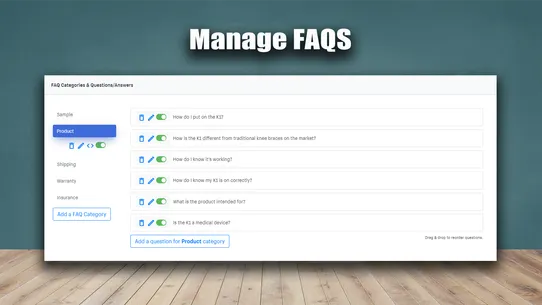 D: FAQ Page ‑ Product FAQs screenshot