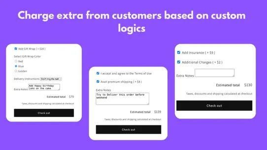 Cypher Cart Option &amp; Surcharge screenshot