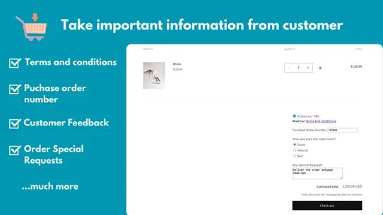 Cart Options &amp; Surcharges screenshot