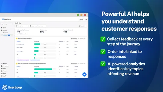 UserLoop Post Purchase Surveys screenshot