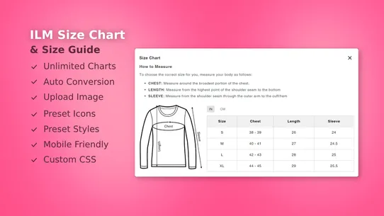 ILM Size Chart &amp; Size Guide screenshot