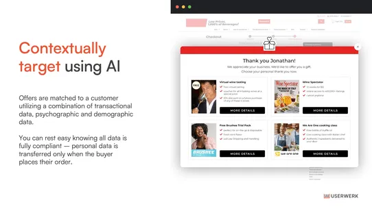 userwerk AI upsell &amp; loyalty screenshot