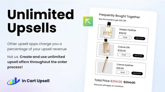 ICU• In Cart Upsell Cross Sell screenshot