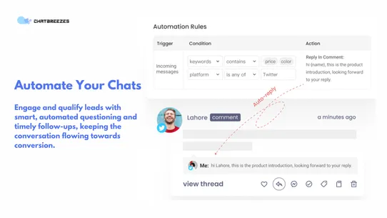 ChatBreezes AI SocialInbox CRM screenshot