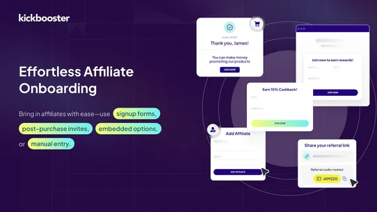 Kickbooster Affiliate Programs screenshot