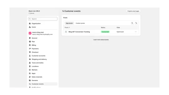 Bing UET Conversion Tracking screenshot