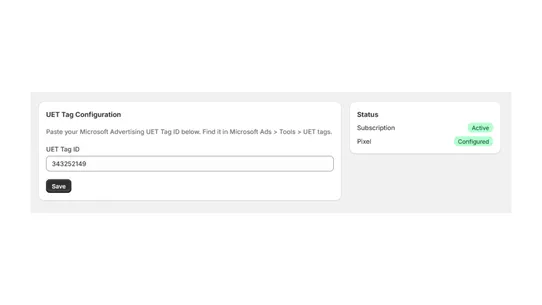 Bing UET Conversion Tracking screenshot