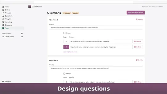 QuizToAction screenshot