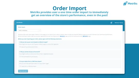 Metriks Profit Dashboard screenshot