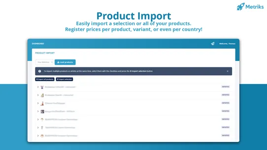 Metriks Profit Dashboard screenshot